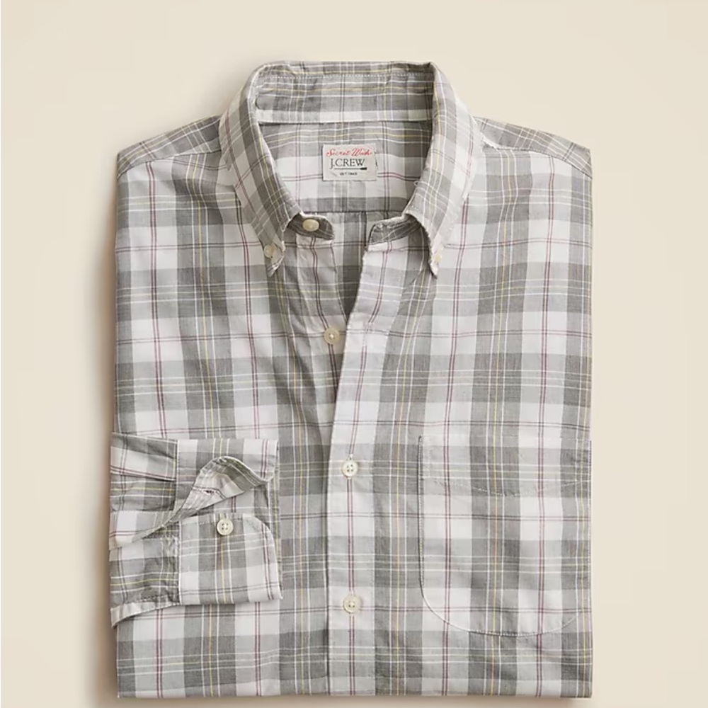 J. Crew Men's Gray Plaid Shirt